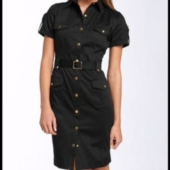 Calvin Klein Dresses & Skirts - Calvin Klein Gray-Black Denim Cargo Shirt Dress 4